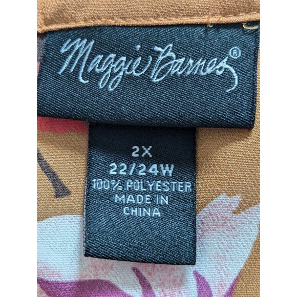 Maggie Barnes Floral Tunic in Mustard/Pink, Size 22 - Picture 2 of 13